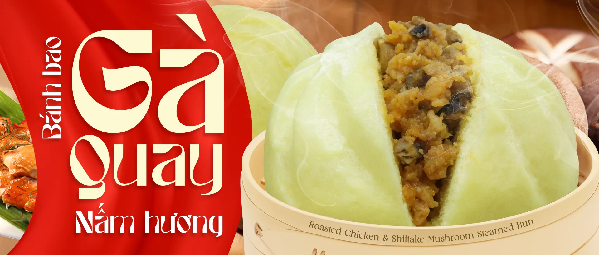✨BÁNH BAO GÀ QUAY NẤM HƯƠNG