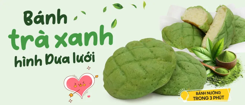 Bánh trà xanh hình dưa lưới