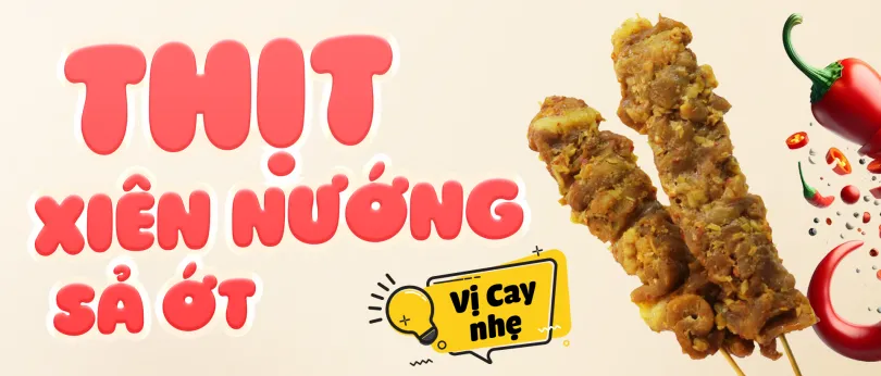 THỊT XIÊN NƯỚNG SẢ ỚT